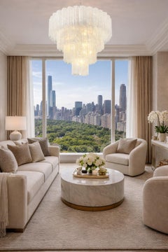 Elegant Murano Alabaster White Glasses Chandelier