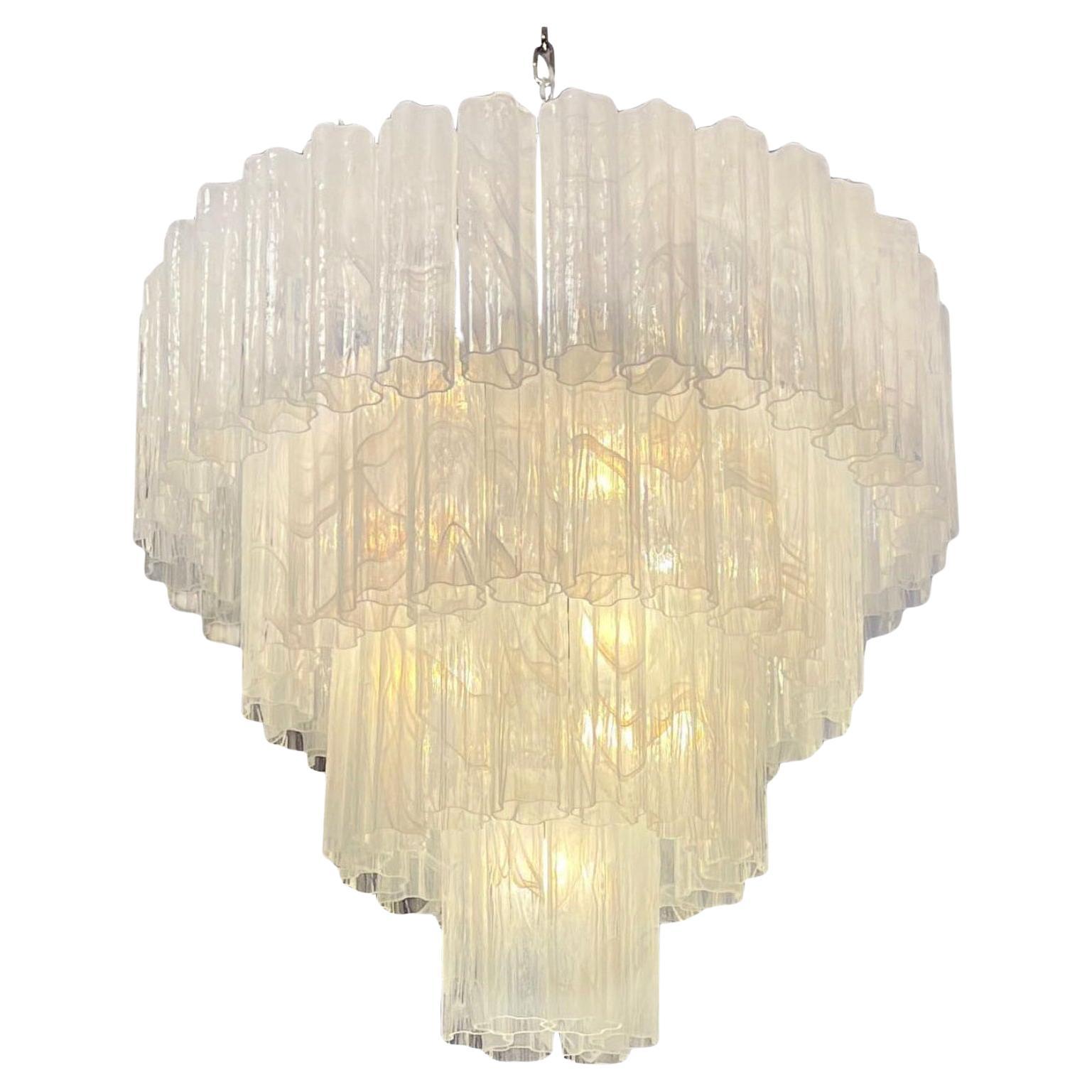 Elegant Murano Alabaster White Glasses Chandelier