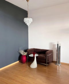 Elegant Murano alabaster white Poliedri Chandelier - Carlo Scarpa design