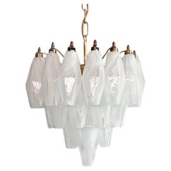 Elegant Murano alabaster white Poliedri Chandelier - Carlo Scarpa design