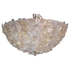 Elegant Murano Ceiling Light Gold and Trasparent Flower by Seguso for Venini Elegant Murano Ceiling Light Gold and Trasparent Flower by Seguso for Venini