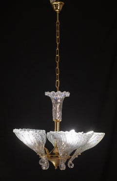 Elegant Murano Chandelier Iridescent Leaves