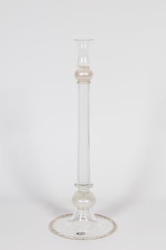Elegant Murano Glass Candlestick with Gold Finishes by Seguso Vetri d'Arte 1980s