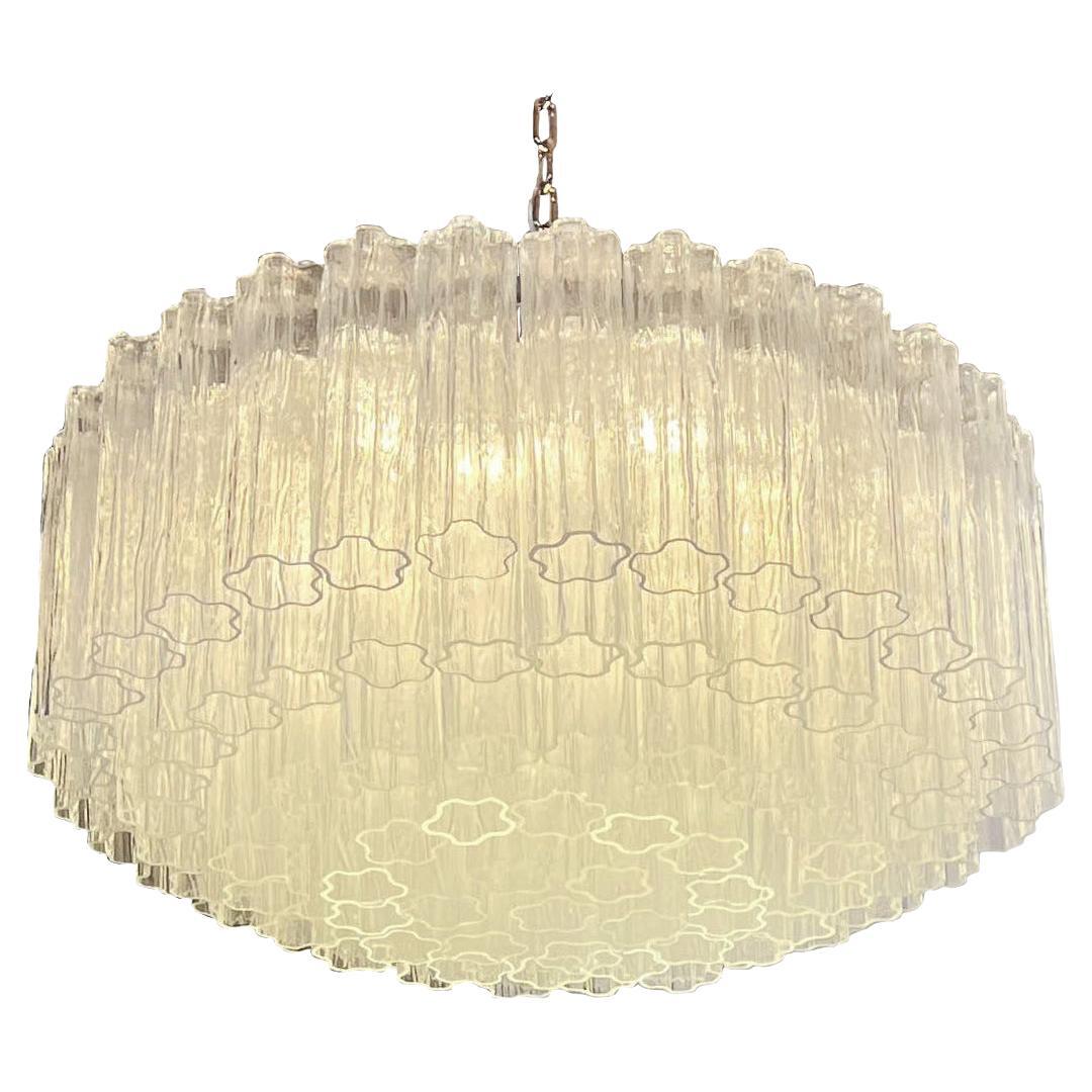 Elegant Murano Glass Chandelier -101 Clear Tube Glasses For Sale