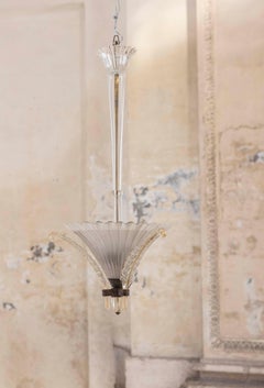 Eleganza del lampadario in vetro di Murano di Seguso, metà del secolo scorso, Italia