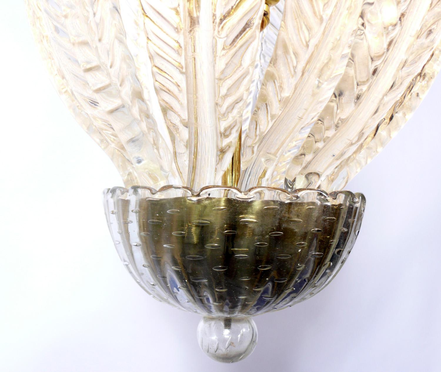 Hollywood Regency Elegant Murano Glass Chandelier For Sale