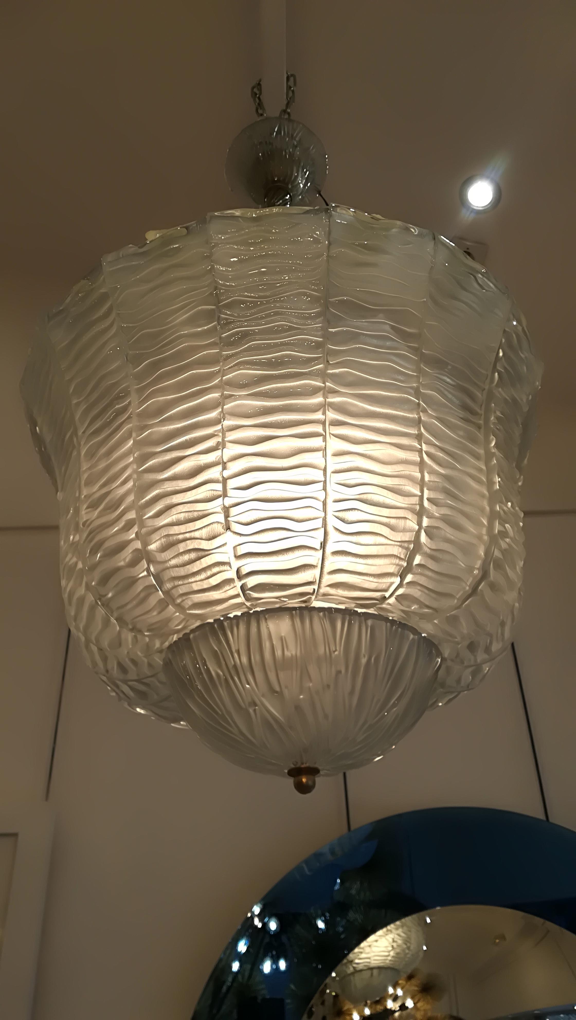 Elegant Murano Glass Lantern In Excellent Condition In Saint-Ouen, FR