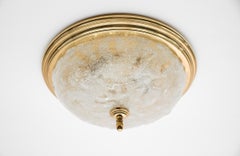 Elegant Murano Ice Glass Flush Mount, Germany 1960s