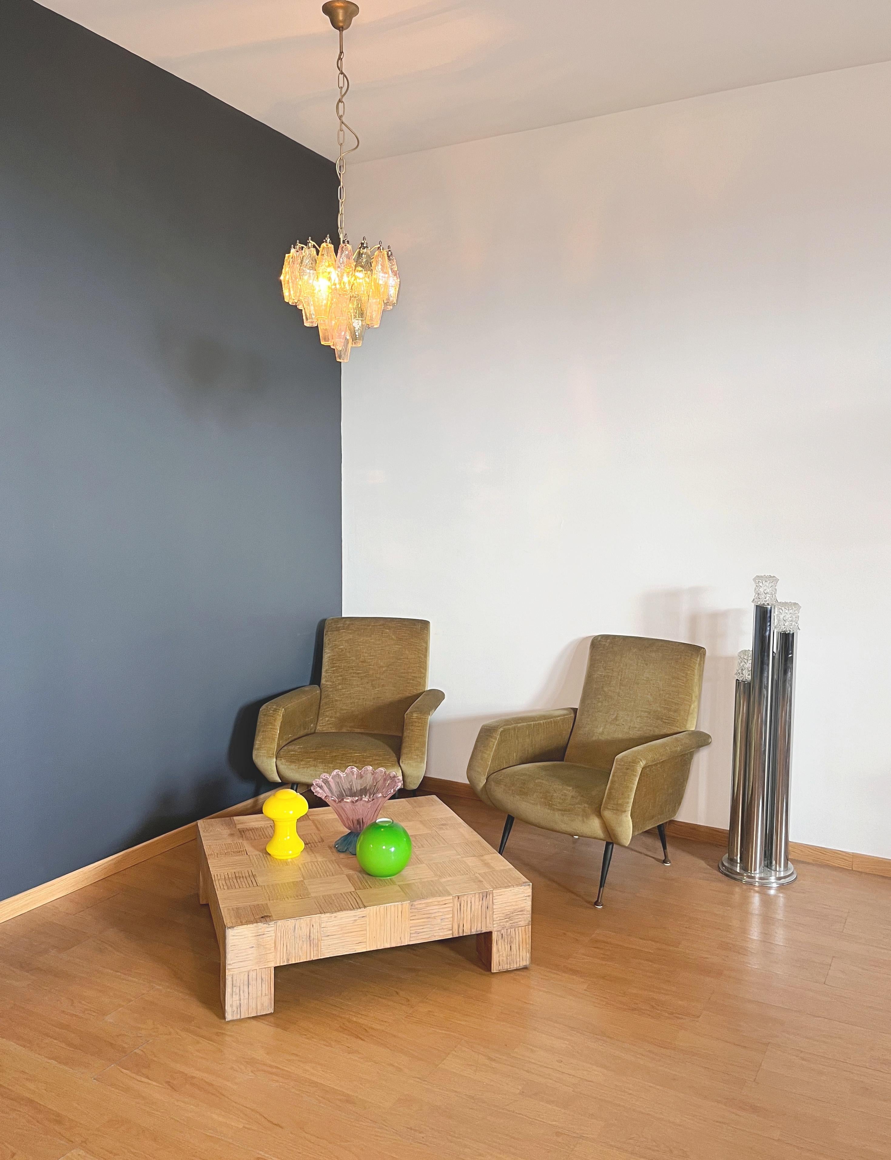 Elegant Murano multicolored Poliedri Chandelier - Carlo Scarpa design in vendita 3