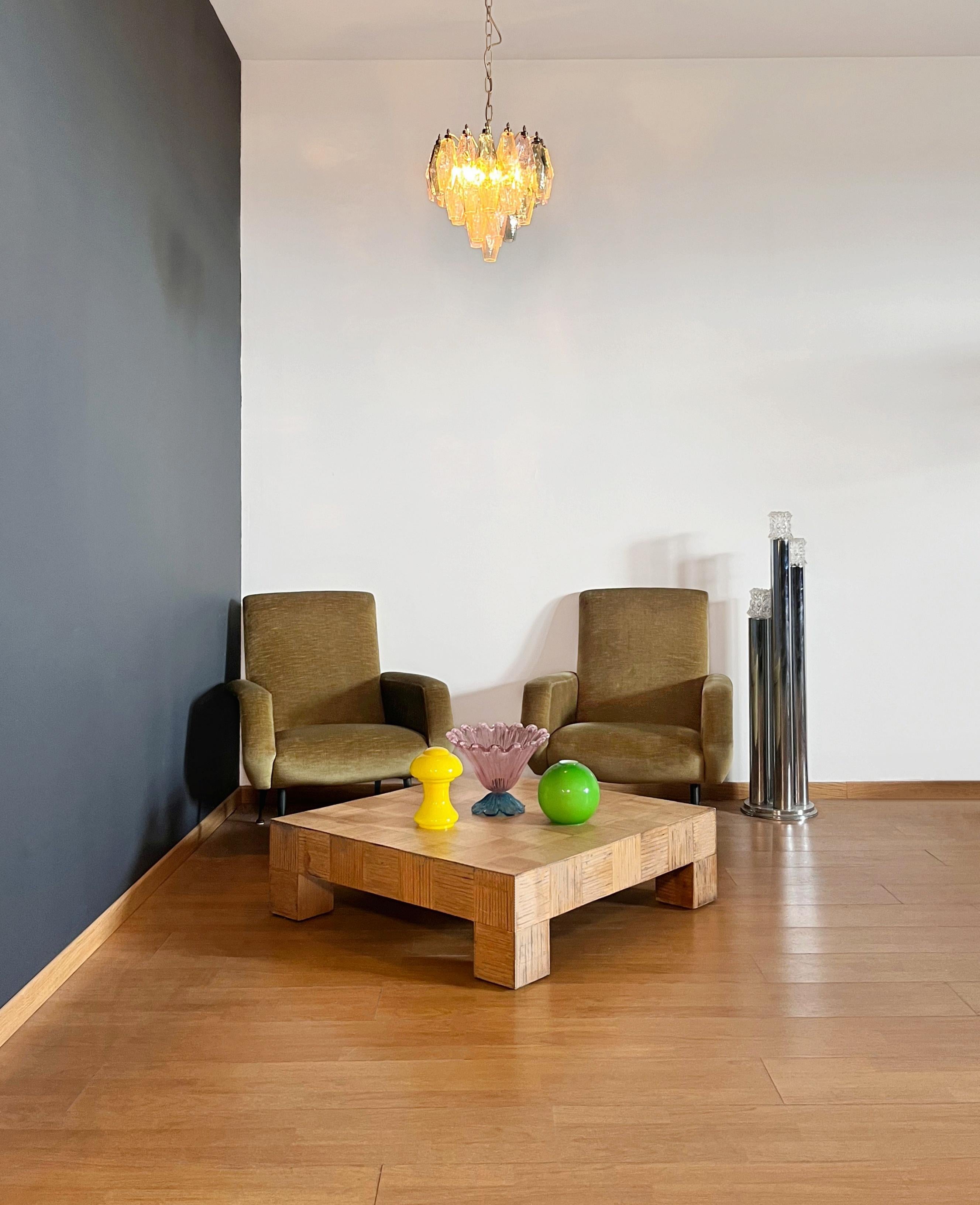 Elegant Murano multicolored Poliedri Chandelier - Carlo Scarpa design in vendita 4