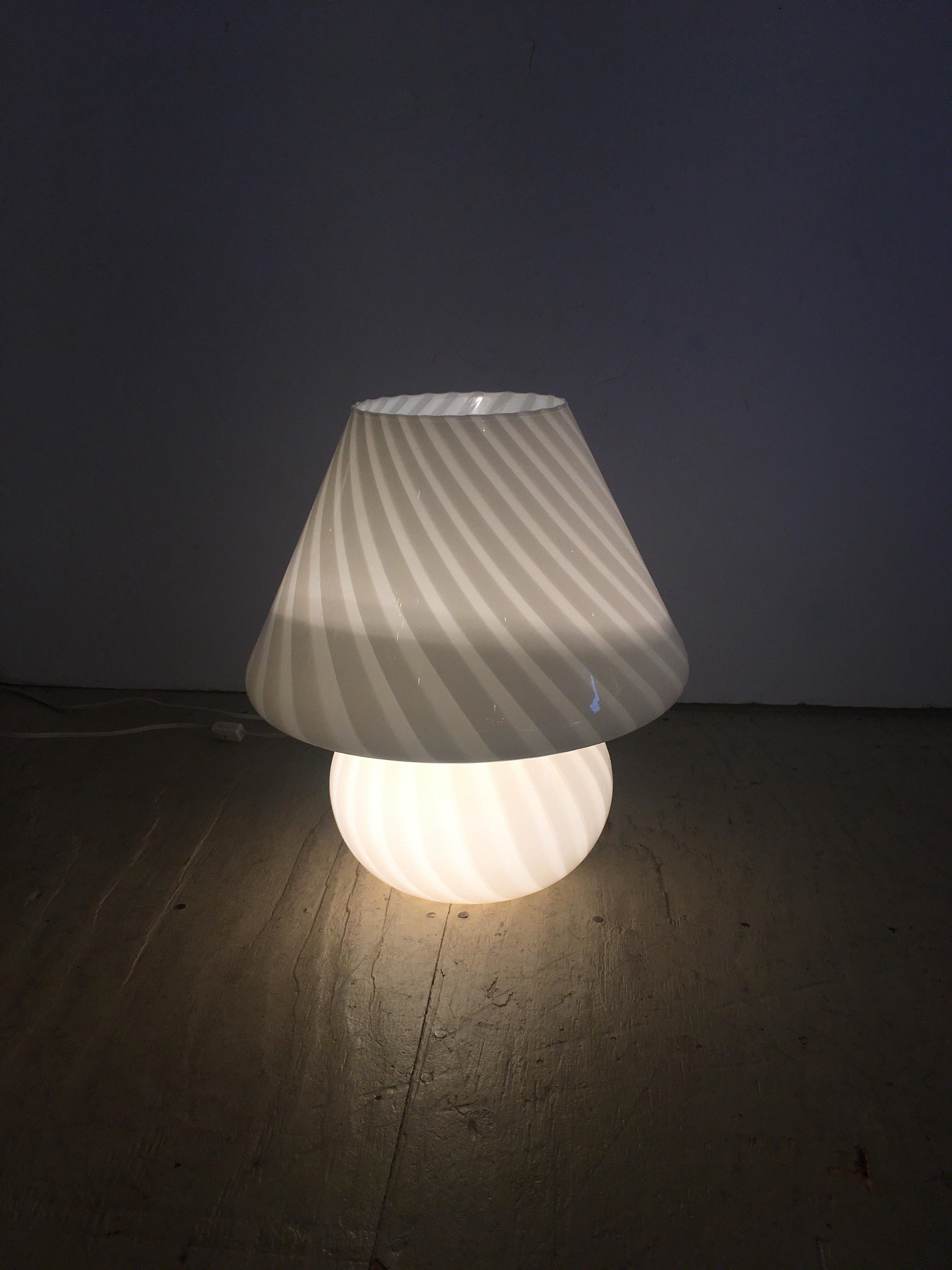 Late 20th Century Elegant Murano Mushroom Table Lamp