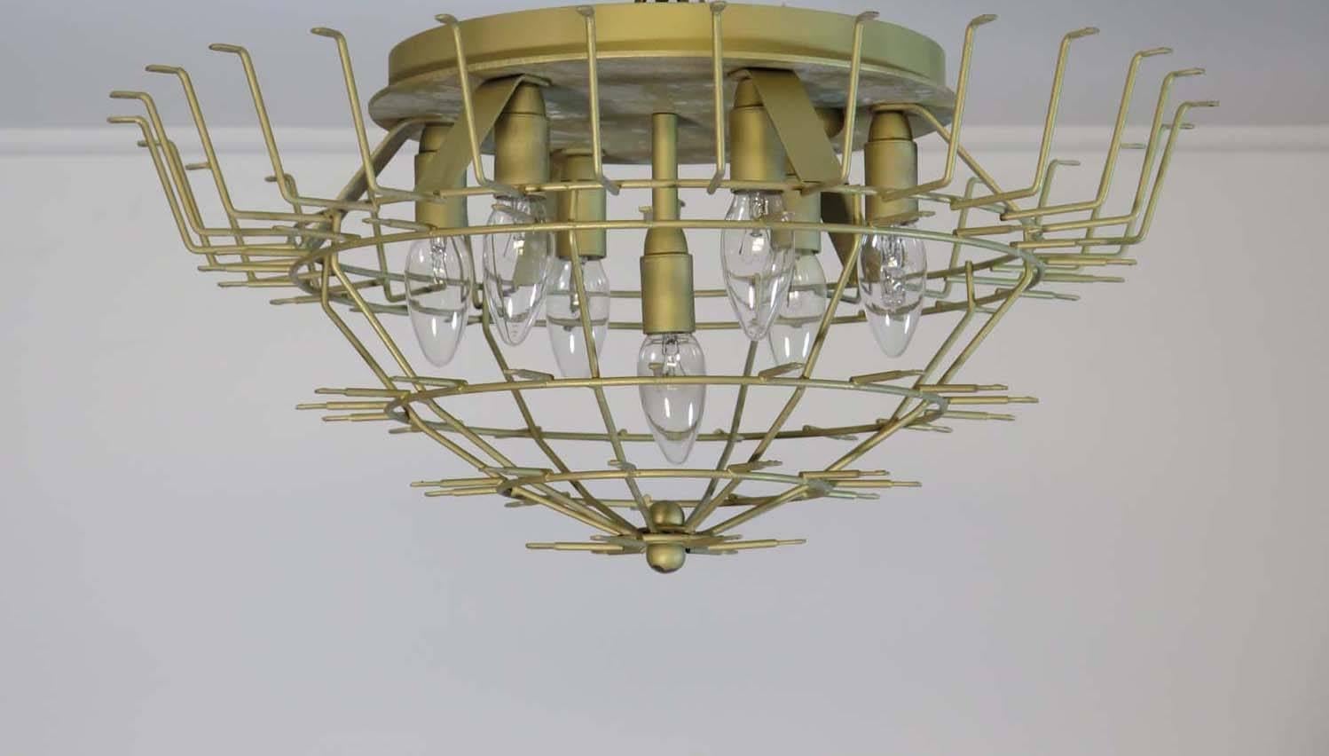 Elegant Murano Poliedri Ceiling Light, Carlo Scarpa For Sale 4