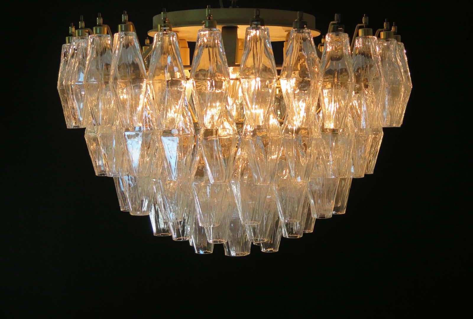 Elegant Murano Poliedri Ceiling Light, Carlo Scarpa For Sale 3