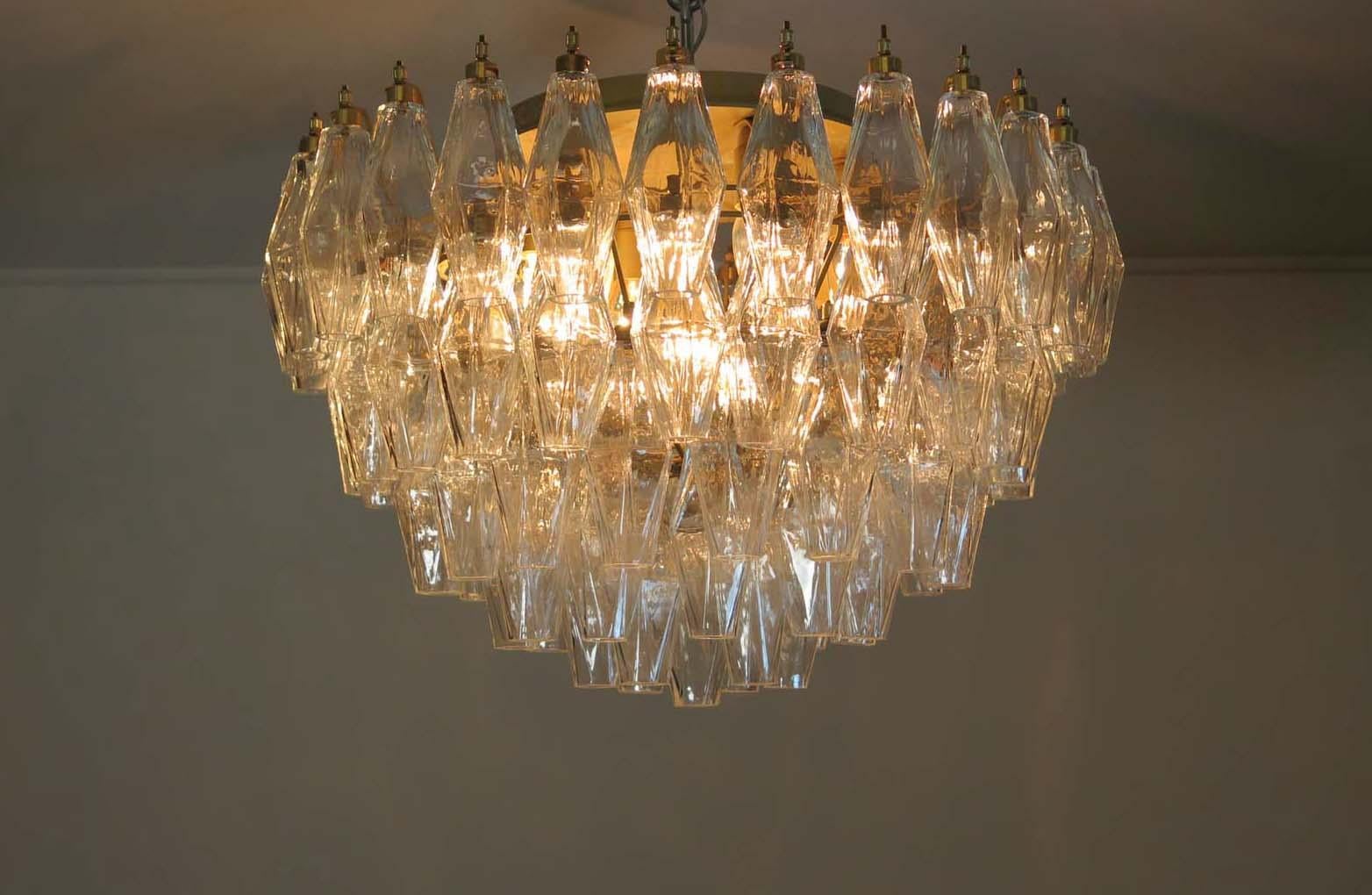 Elegant Murano Poliedri Ceiling Light, Carlo Scarpa For Sale 5