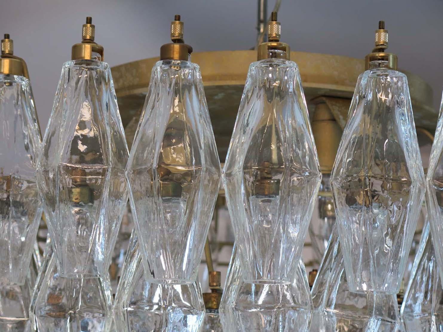 Elegante Lámpara de Techo de Murano Poliedri, Carlo Scarpa Moderno de mediados de siglo en venta