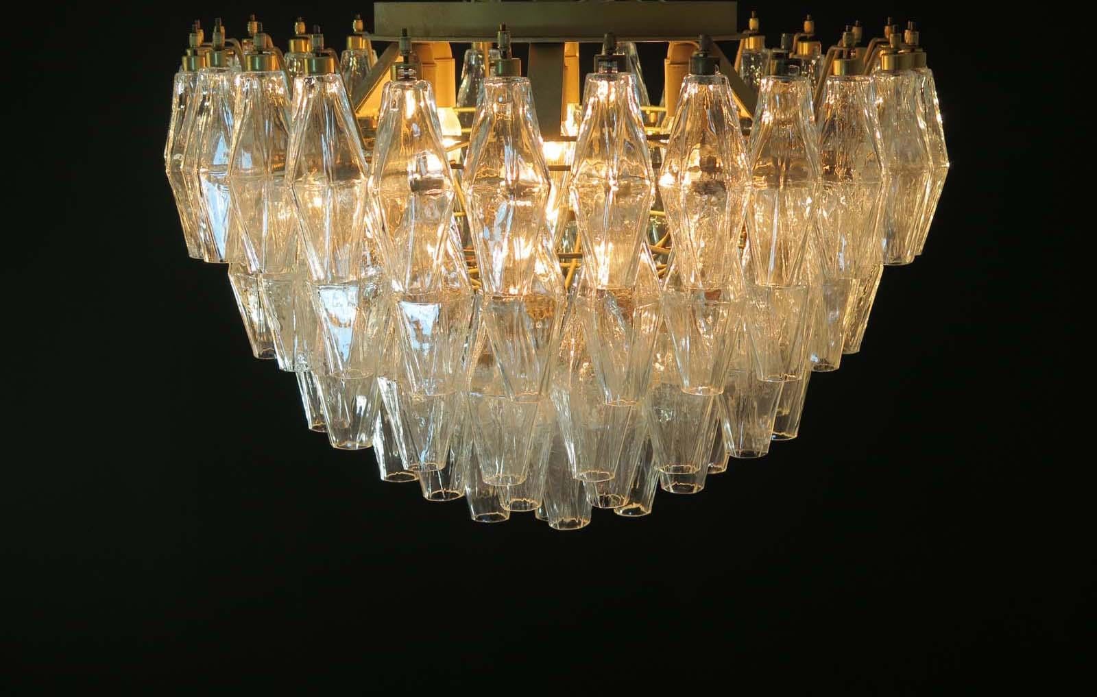 Elegant Murano Poliedri Ceiling Light, Carlo Scarpa For Sale 2