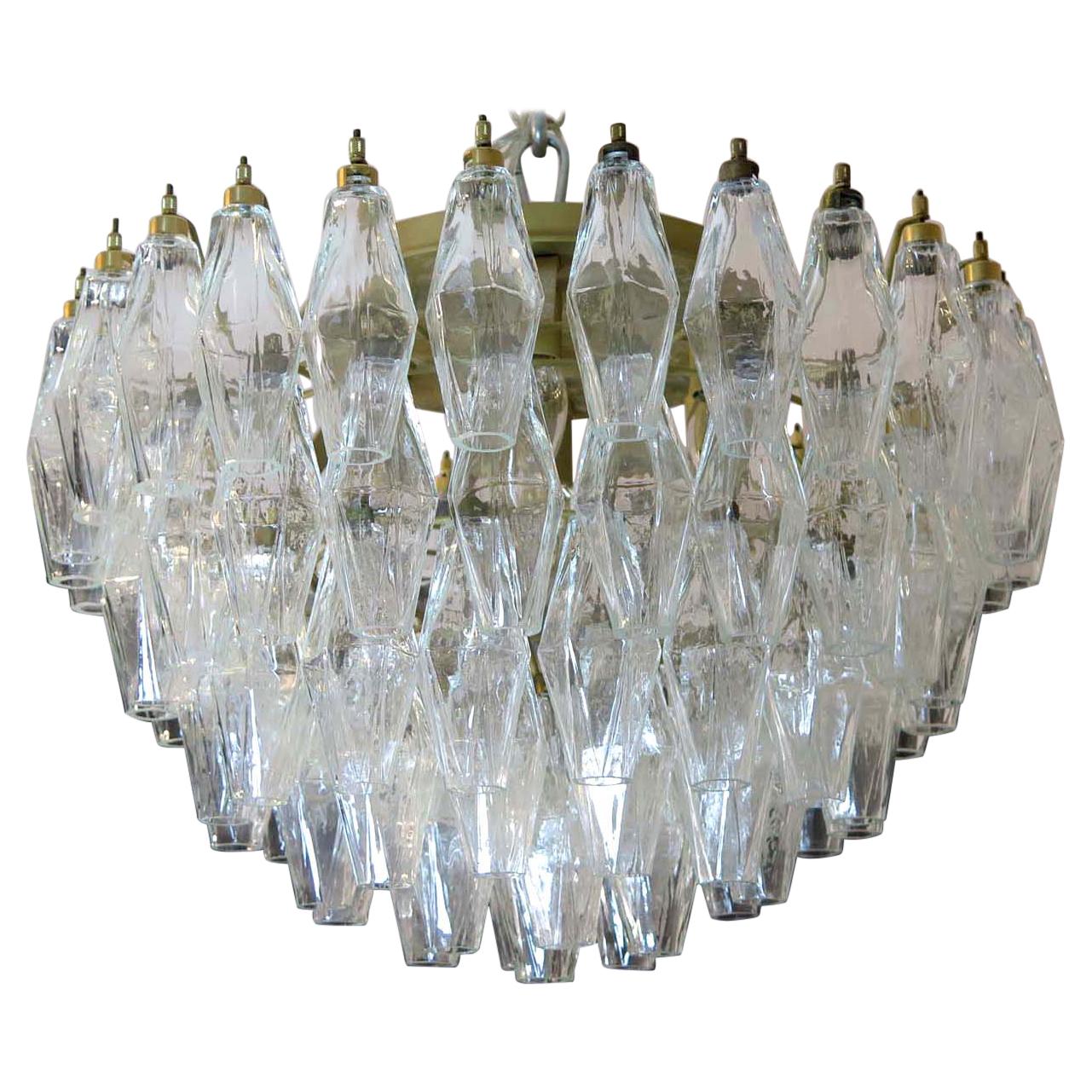 Elegant Murano Poliedri Ceiling Light, Carlo Scarpa For Sale