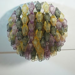 Elegant Murano Poliedri ceiling light - Multicolored glasses