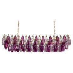 Elégant lustre Murano Poliedri - Carlo Scarpa - 138 améthyste/verres claires
