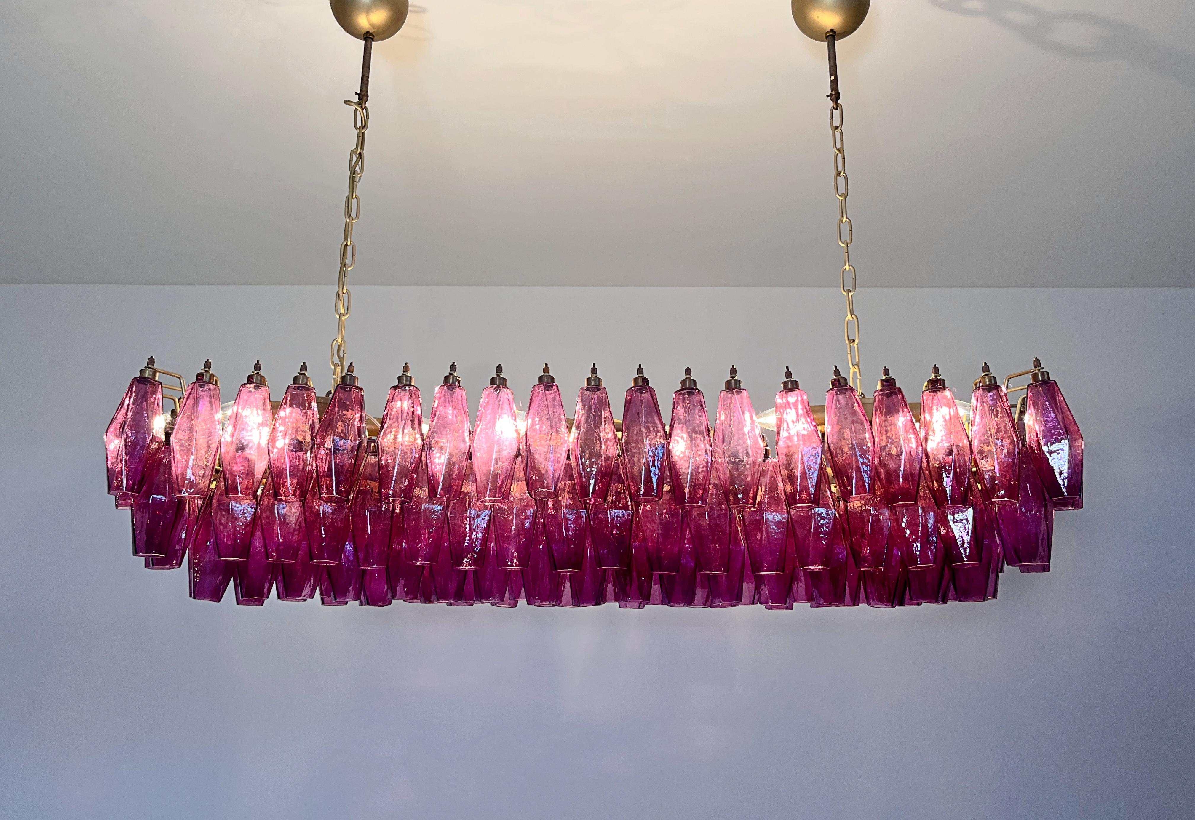 Elegant Murano Poliedri Chandelier - Carlo Scarpa - 138 amethyst glasses 7