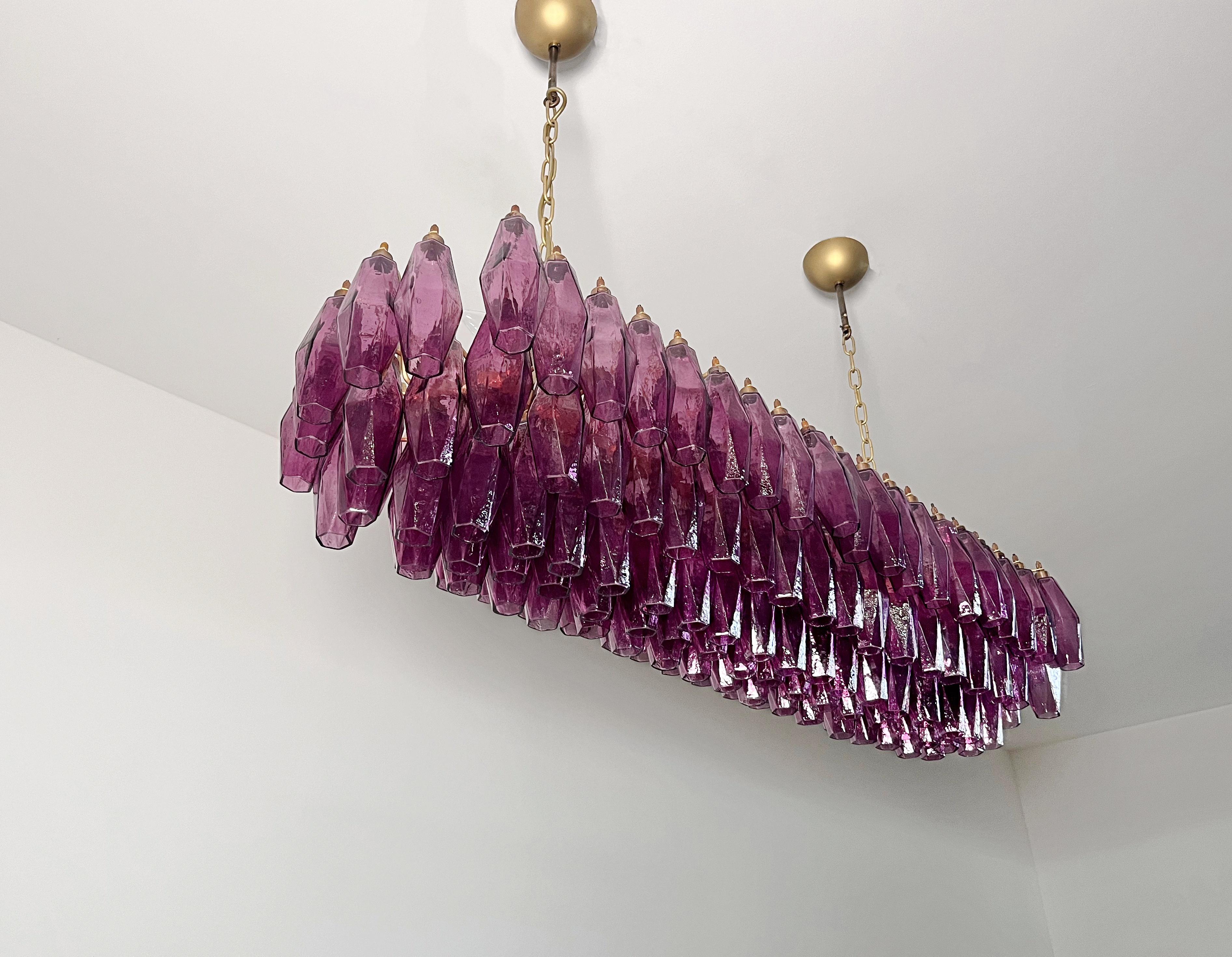 Elegant Murano Poliedri Chandelier - Carlo Scarpa - 138 amethyst glasses 1