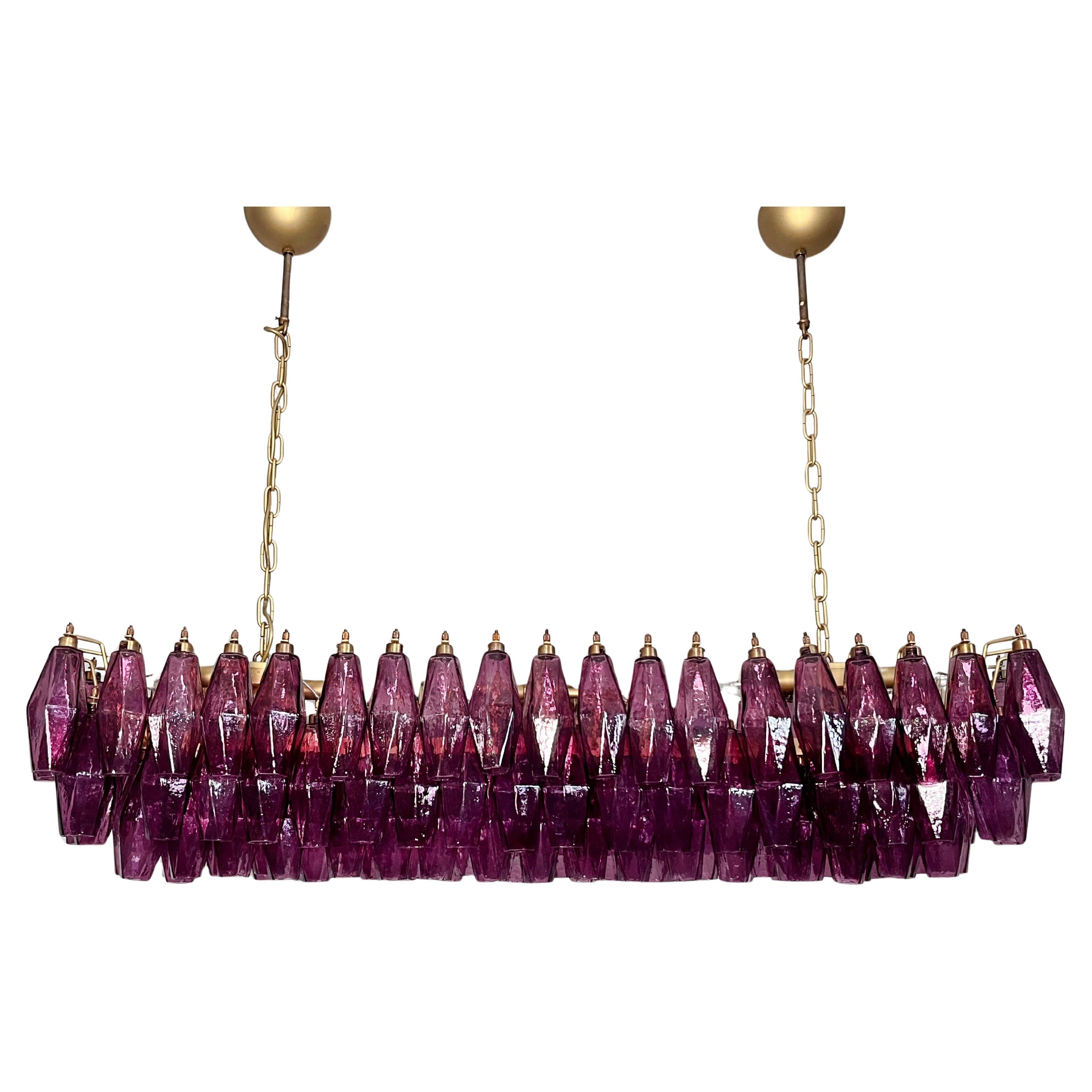 Elegant Murano Poliedri Chandelier - Carlo Scarpa - 138 amethyst glasses