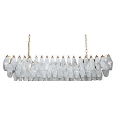 Elegant Murano Poliedri Chandelier - Carlo Scarpa - 138 white alabaster glasses