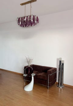 Elegant Murano Poliedri Chandelier - Carlo Scarpa - 84 amethyst  and clear glass