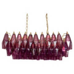 Elegant Murano Poliedri Chandelier - Carlo Scarpa - 84 amethyst glasses
