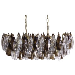 Elegant Murano Poliedri Chandelier, Carlo Scarpa, 84 Glasses Trasparent and Sm