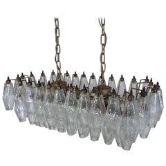 Elegant Murano Poliedri Chandelier, Carlo Scarpa, 84 Transparent Glasses