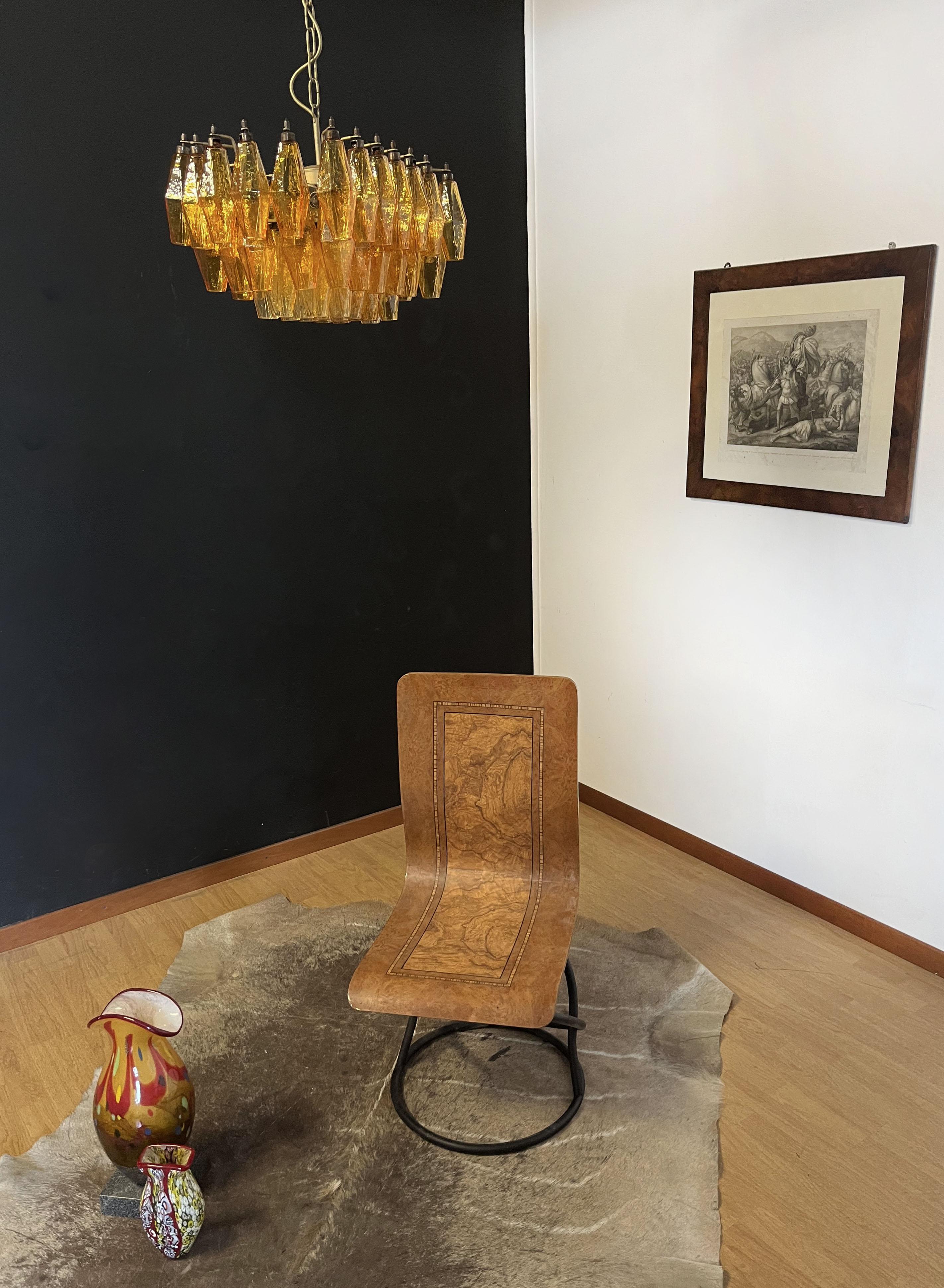 Lustre élégant de Murano Poliedri, Carlo Scarpa, verres ambrés en vente 12