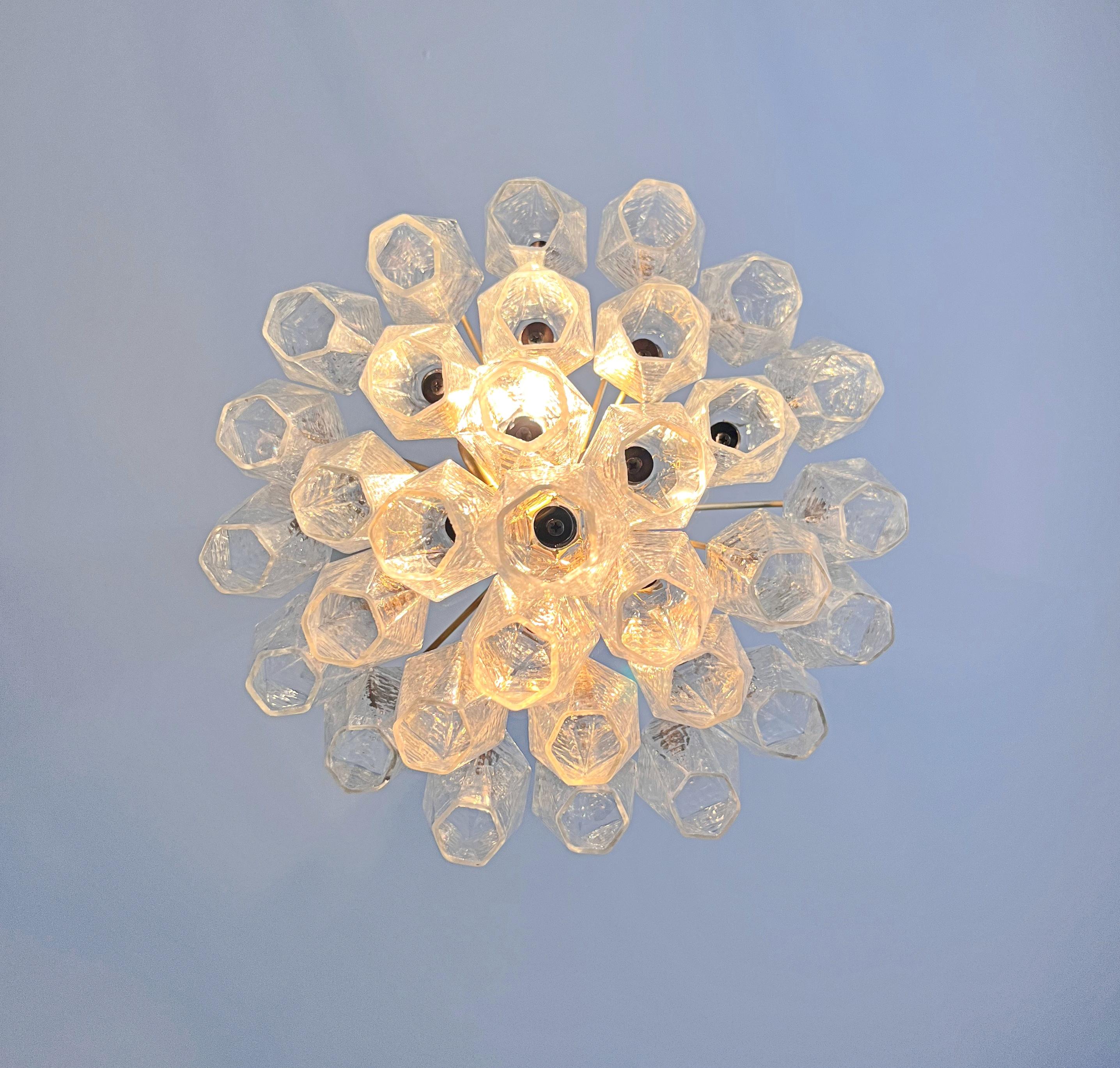 Elegant Murano Poliedri Chandelier - Carlo Scarpa design in vendita 10