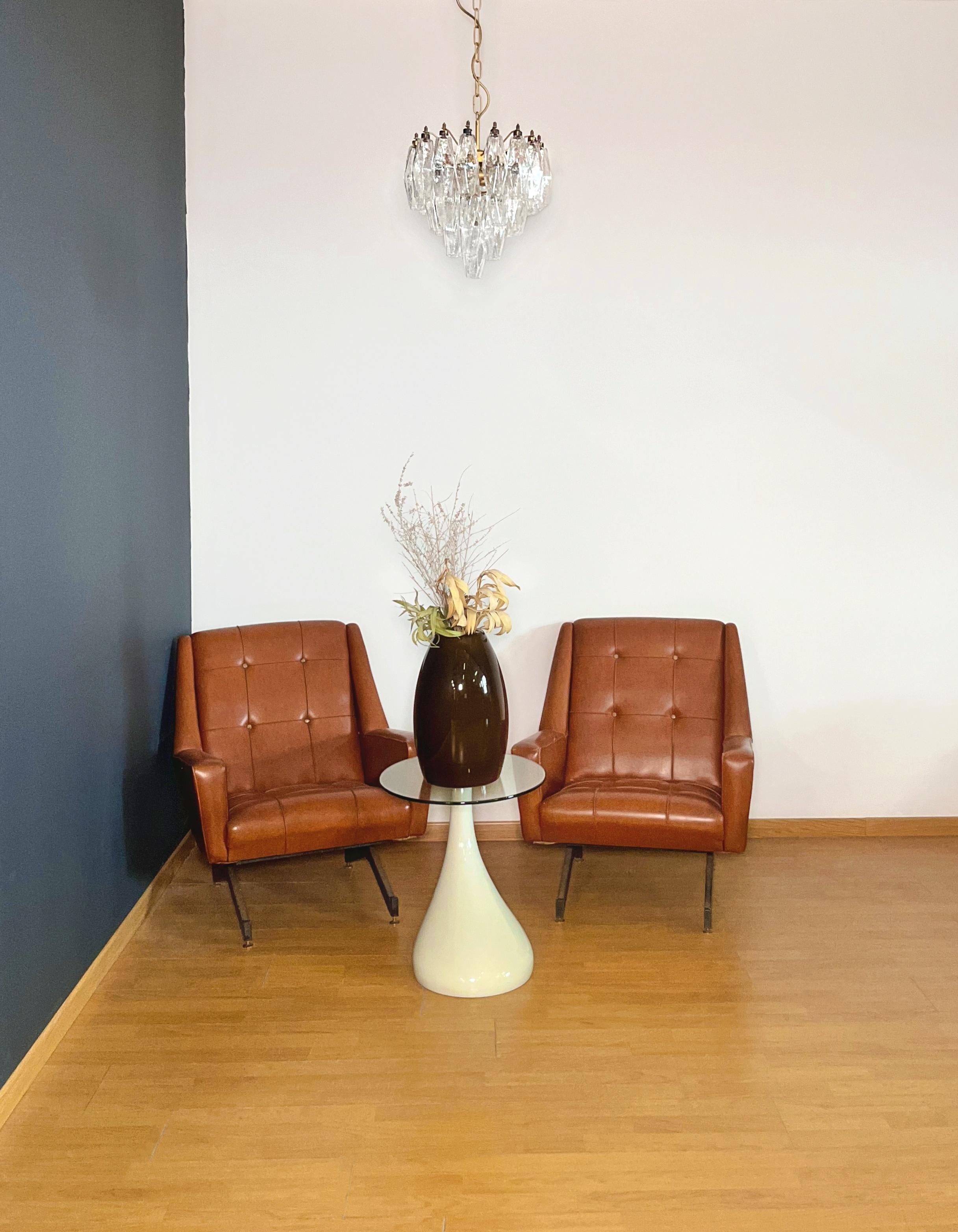 Mid-Century moderno Elegant Murano Poliedri Chandelier - Carlo Scarpa design in vendita