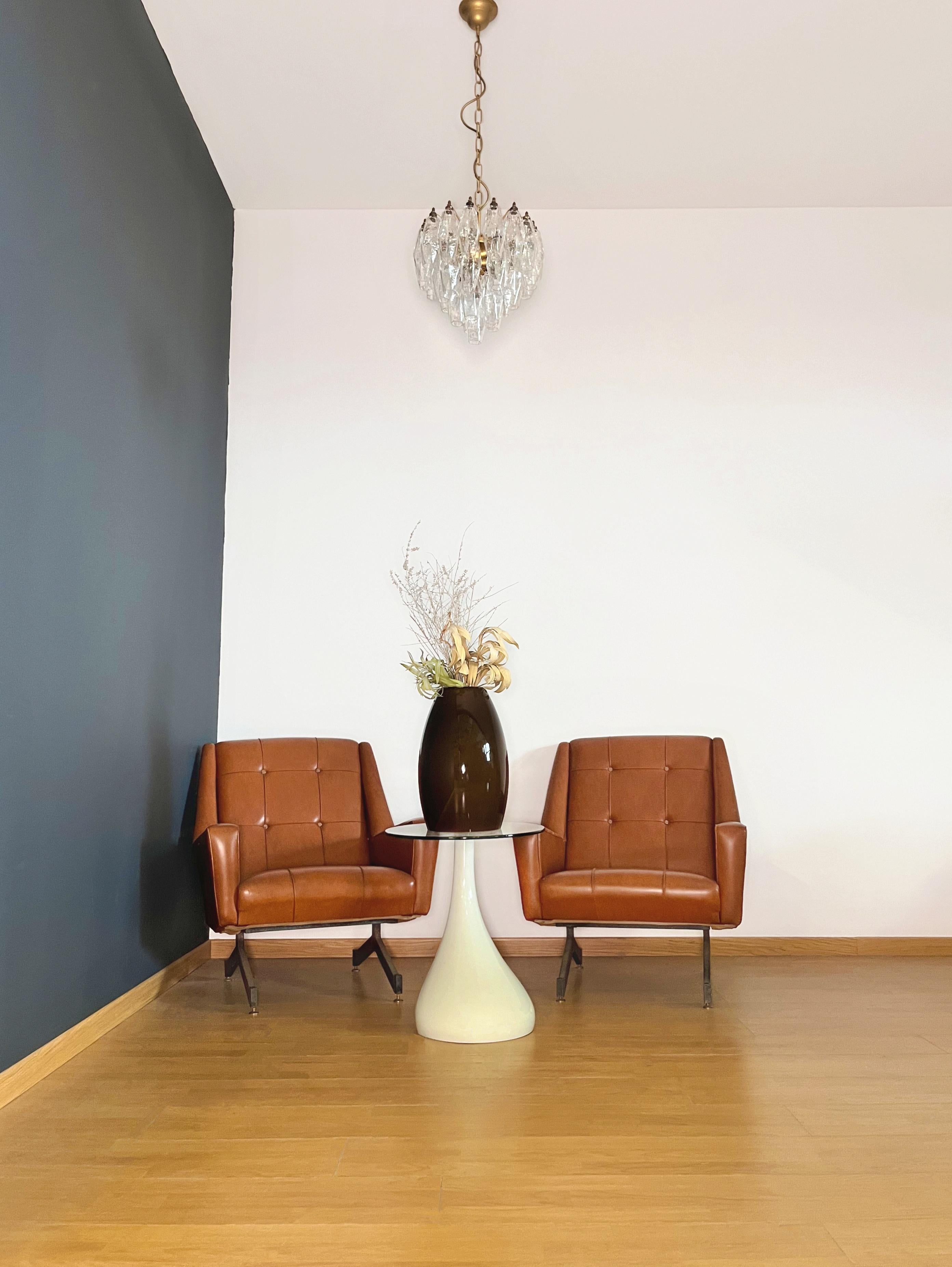 Italian Elegant Murano Poliedri Chandelier - Carlo Scarpa design in vendita