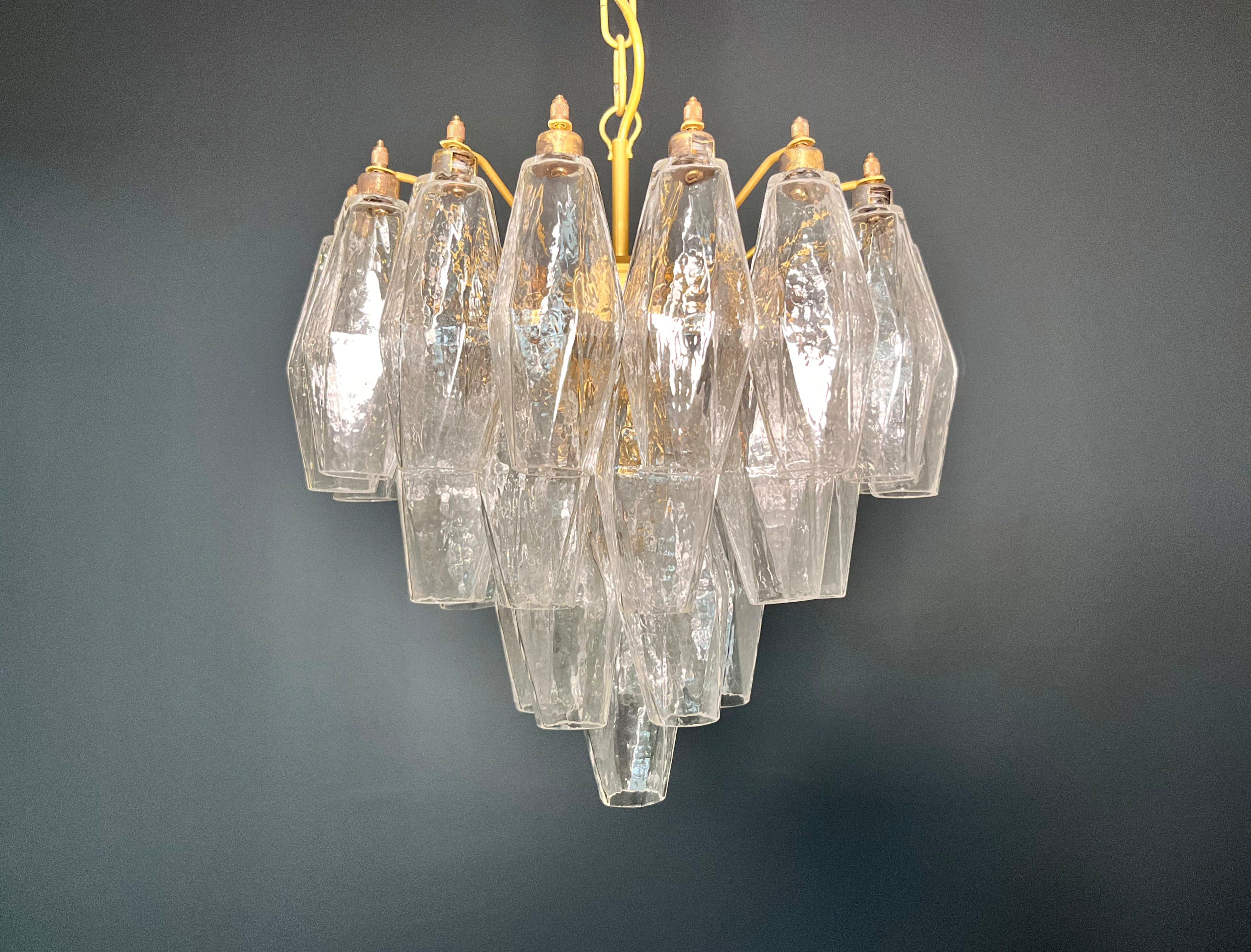 Galvanizzato Elegant Murano Poliedri Chandelier - Carlo Scarpa design in vendita