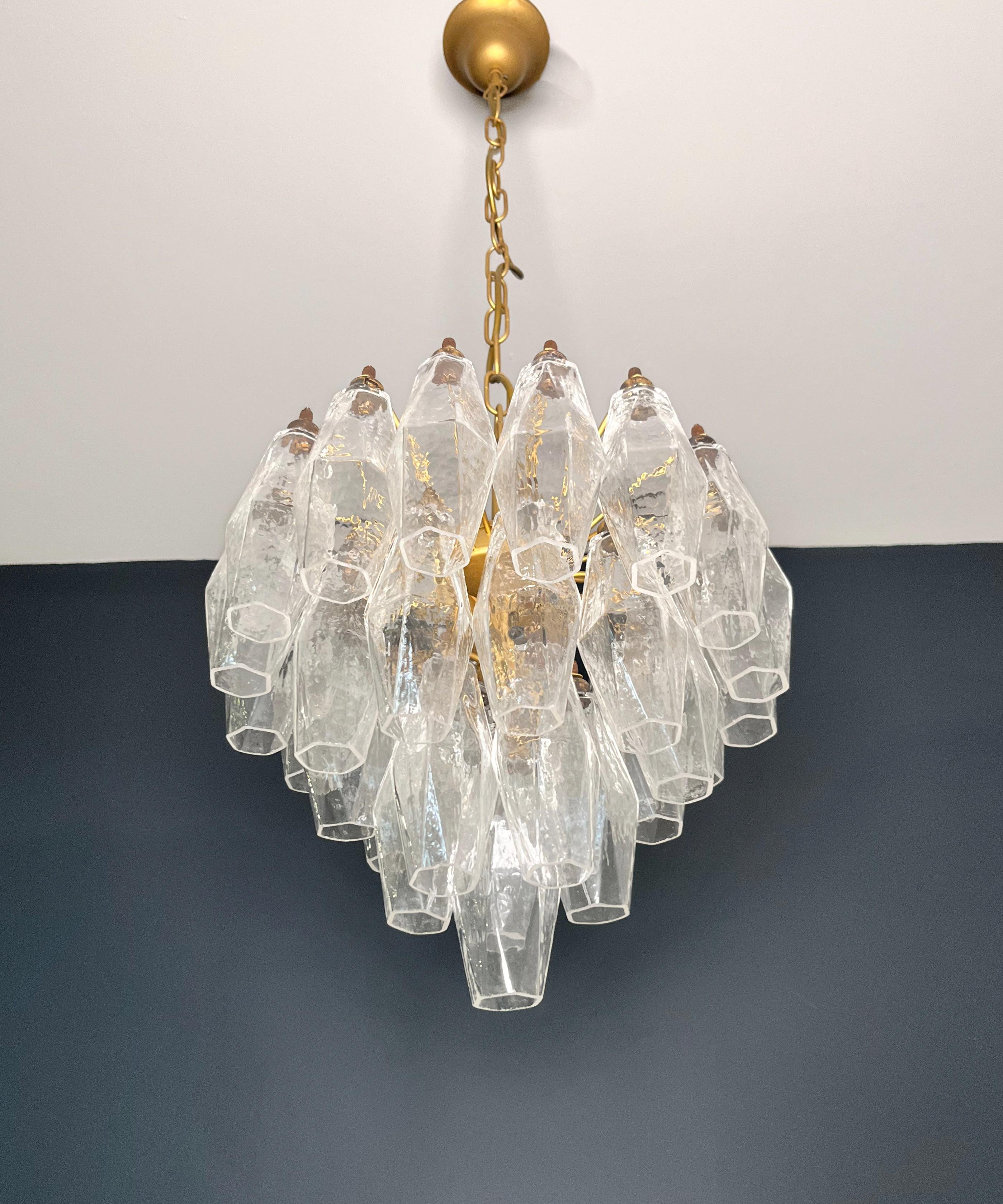 20th Century Elegant Murano Poliedri Chandelier - Carlo Scarpa design in vendita