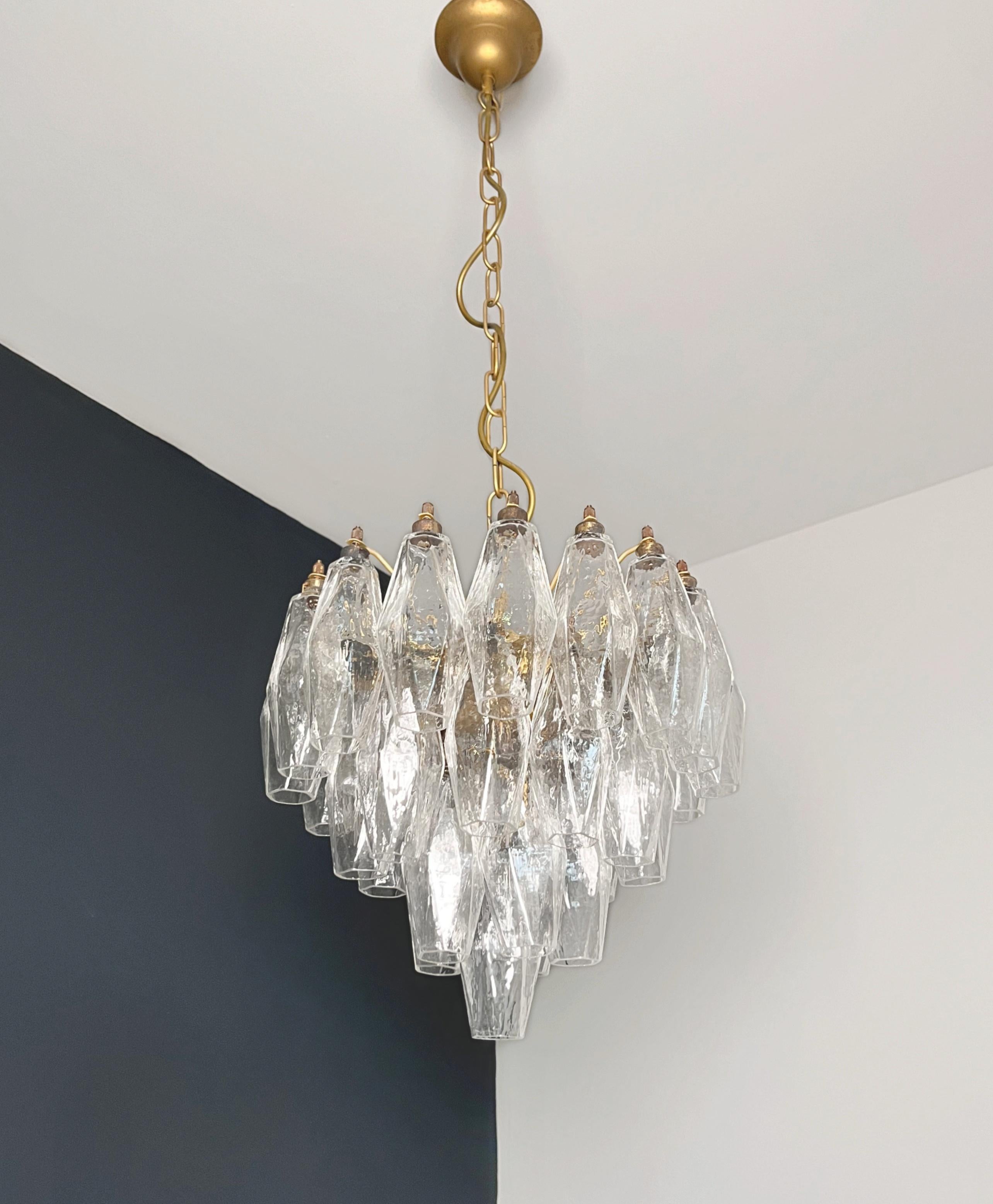 Vetro soffiato Elegant Murano Poliedri Chandelier - Carlo Scarpa design in vendita