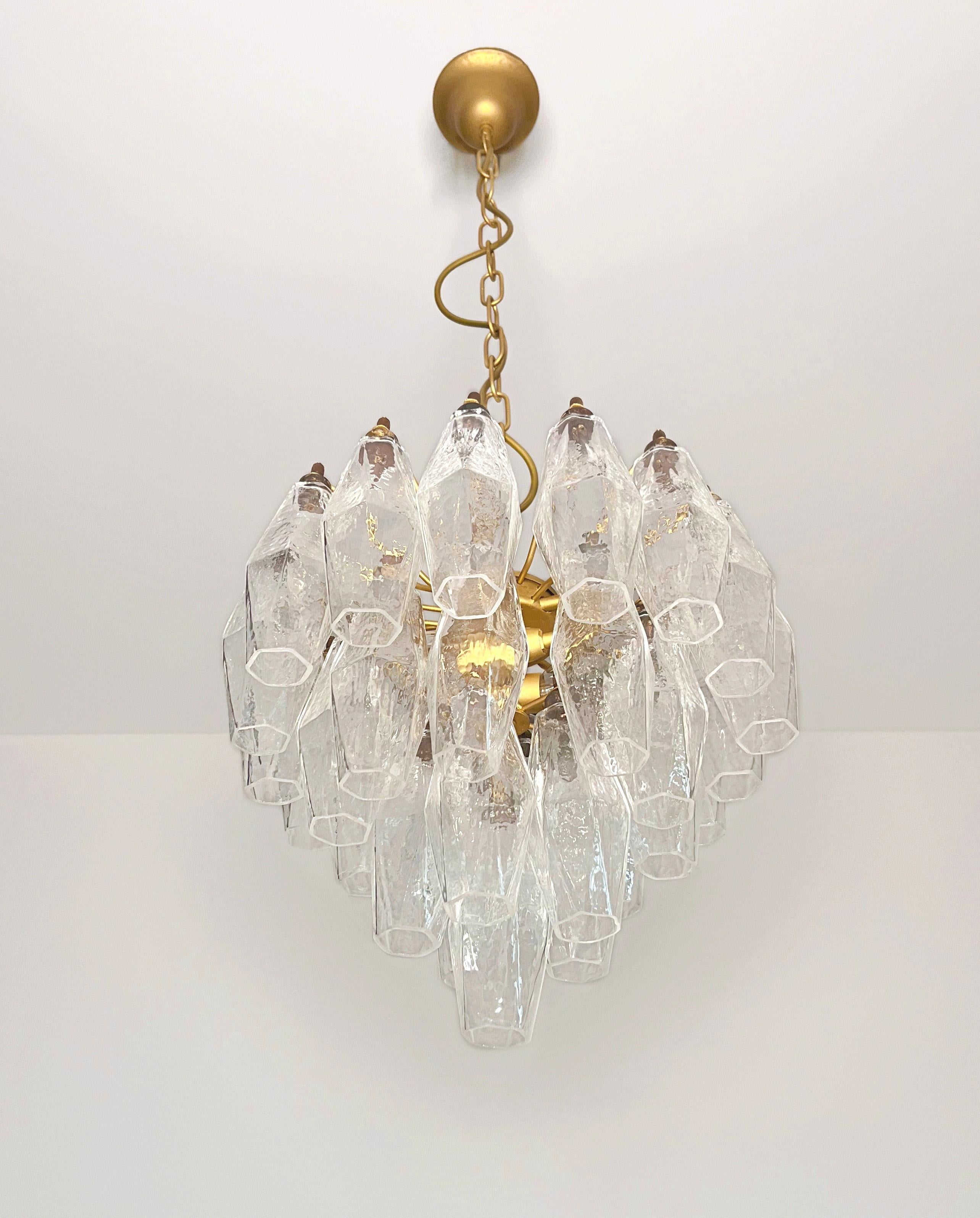 Elegant Murano Poliedri Chandelier - Carlo Scarpa design in vendita 1