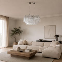 Elegant Murano tube Chandelier - 72 clear glasses