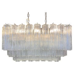 Elegant Murano tube Chandelier - 72 clear glasses
