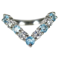 Elegant Natural Blue Topaz Ring