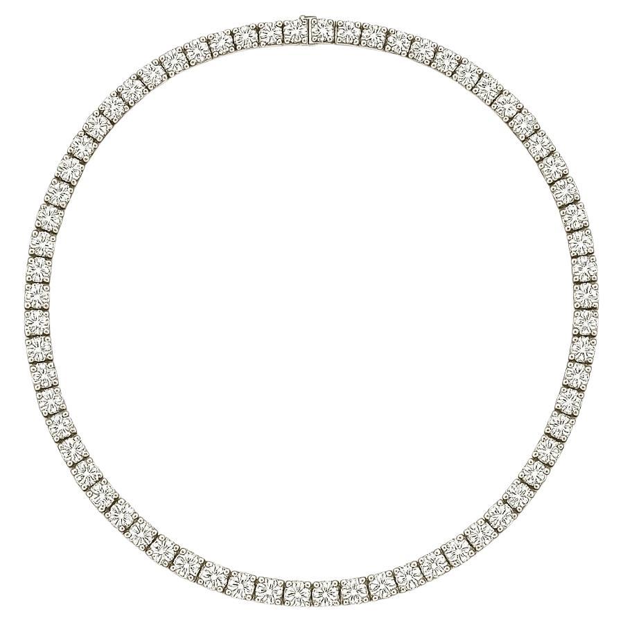 Elegant Natural Diamond Tennis Necklace For Sale