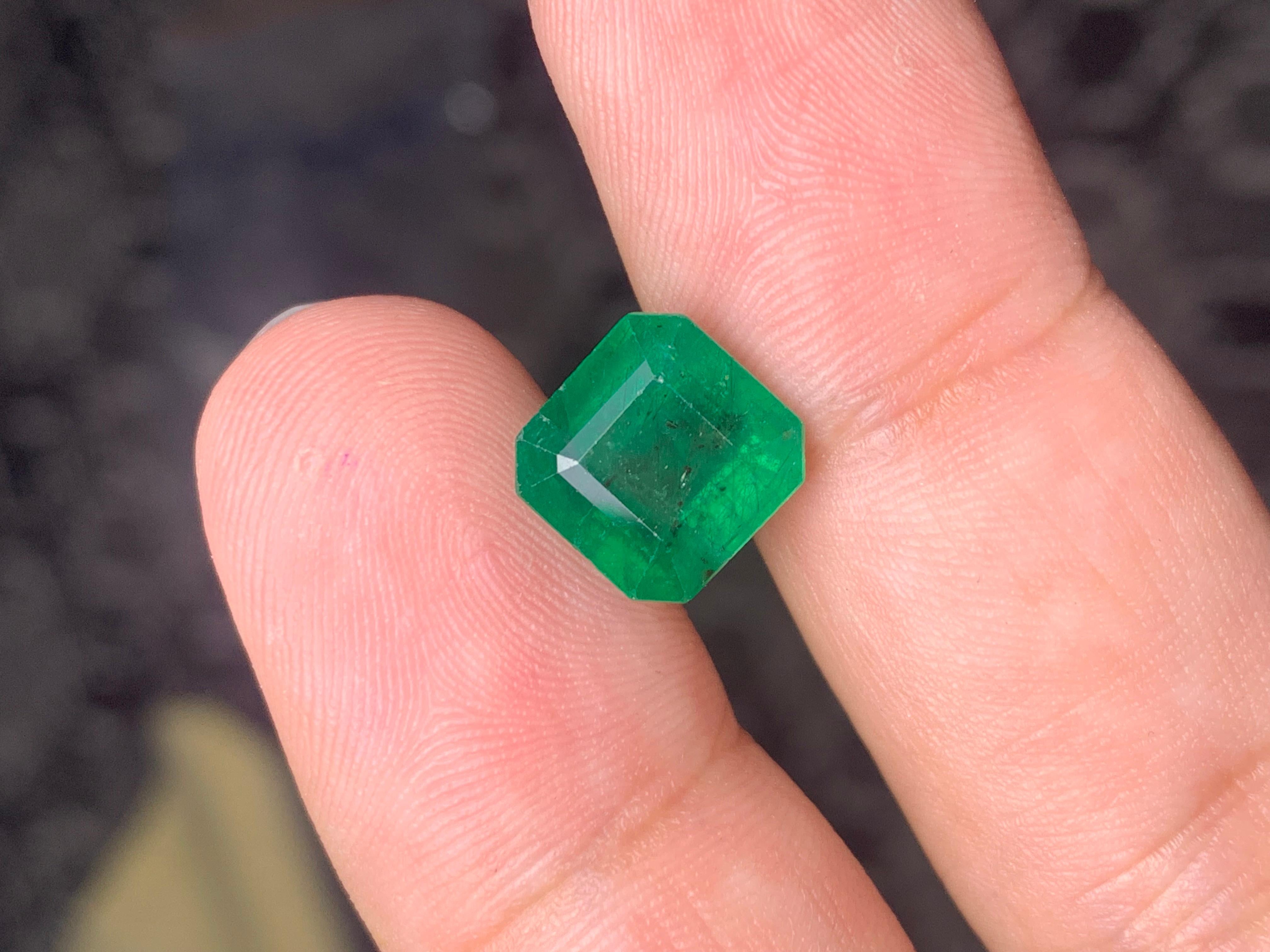 Arts and Crafts Elegant Natural Loose Emerald Ring Gem from Zambia Mine 4.65 Carat For Sale