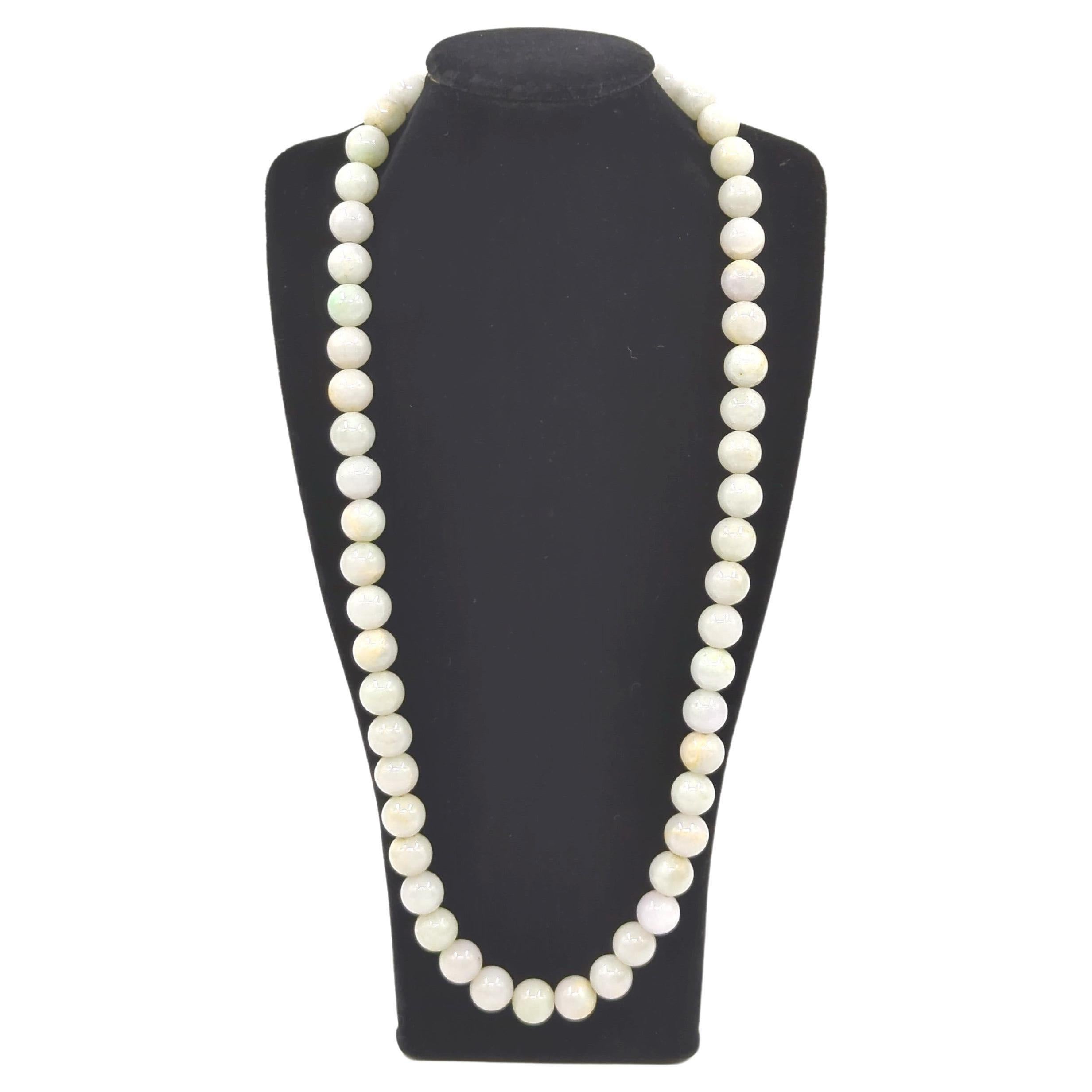 Artisan Élégant collier de perles A-Grade 55 pièces 11 mm perles blanches naturelles 23 pouces  en vente