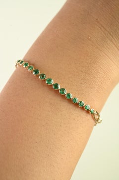 Elegant Natural Elegance Zambian Station Chain Bracelet en or jaune massif 18K