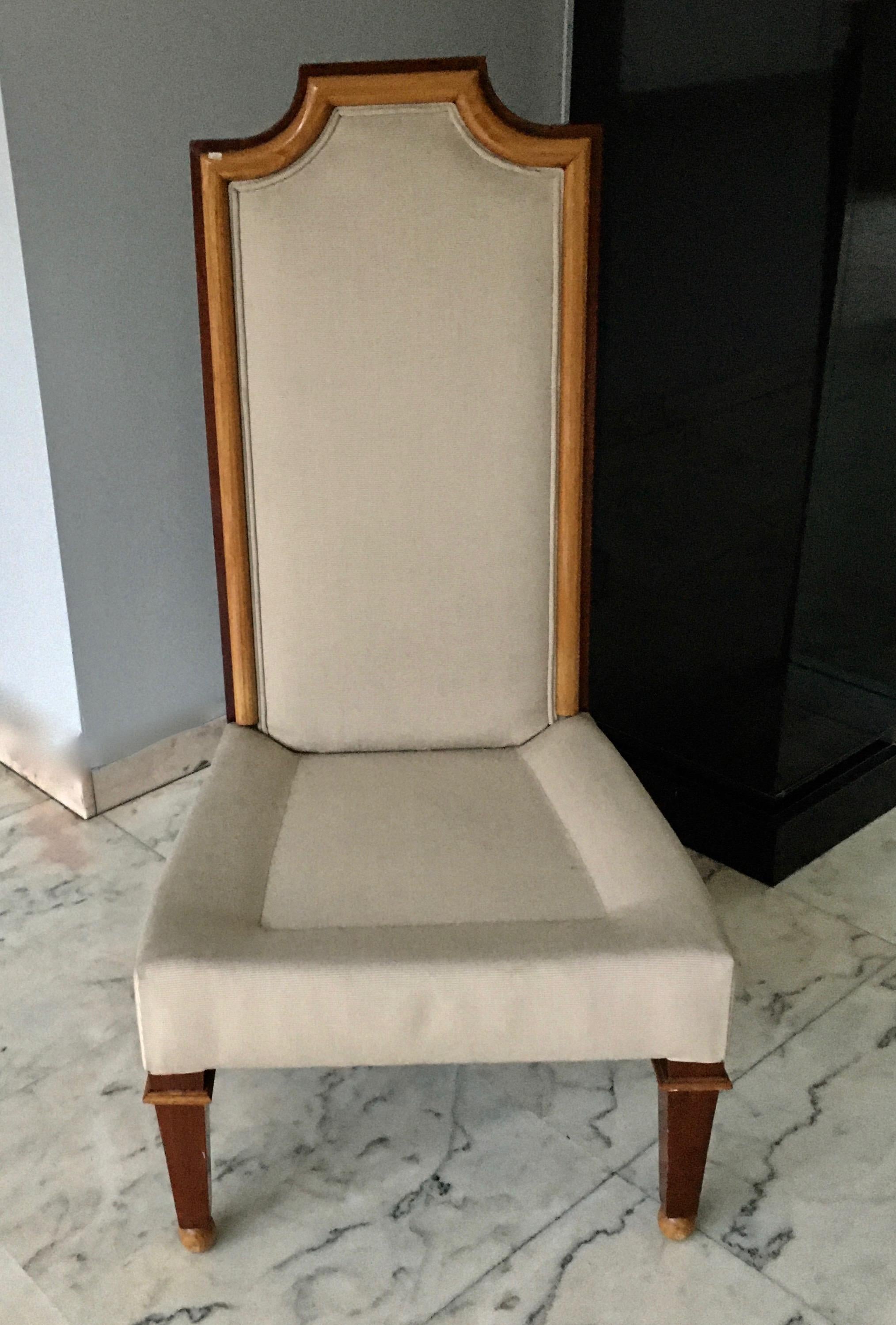 French Elegant Neoclassical Chair by Jean- Maurice Rothschild, France, 1948
