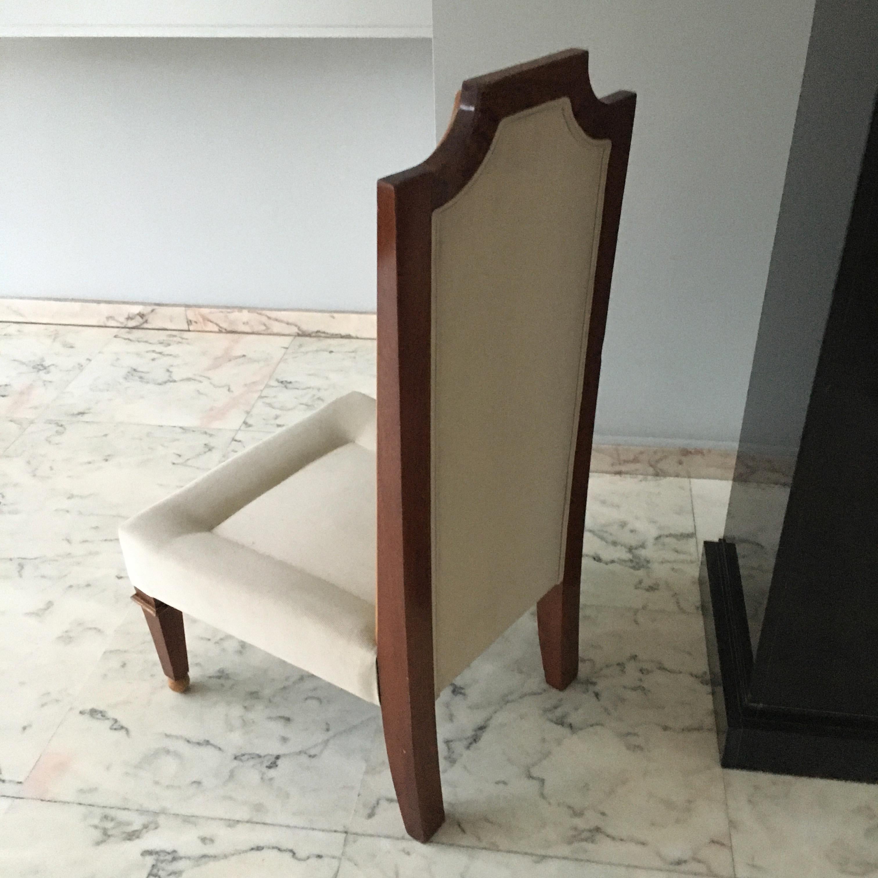 Fabric Elegant Neoclassical Chair by Jean- Maurice Rothschild, France, 1948