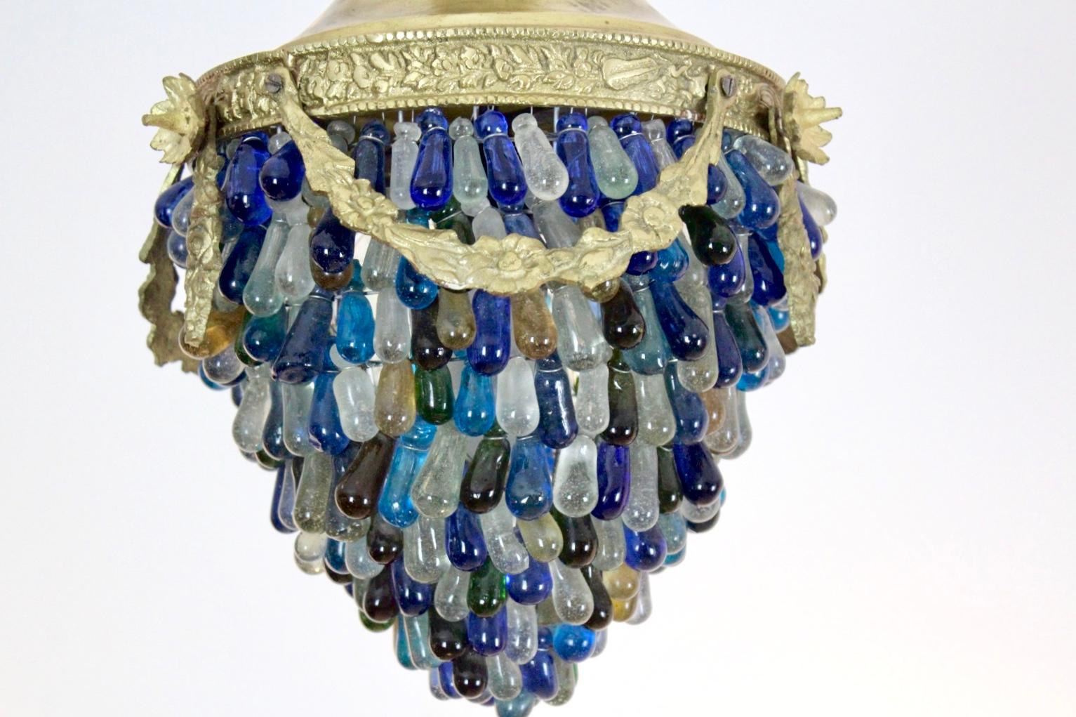 Elegant Neoclassical Murano Glass Acorn Ceiling Light, 1950s at 1stDibs