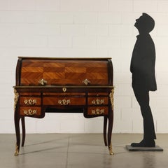 Elegant Neoclassical Rolltop Desk Brazilian Rosewood Cherry, France, 1700